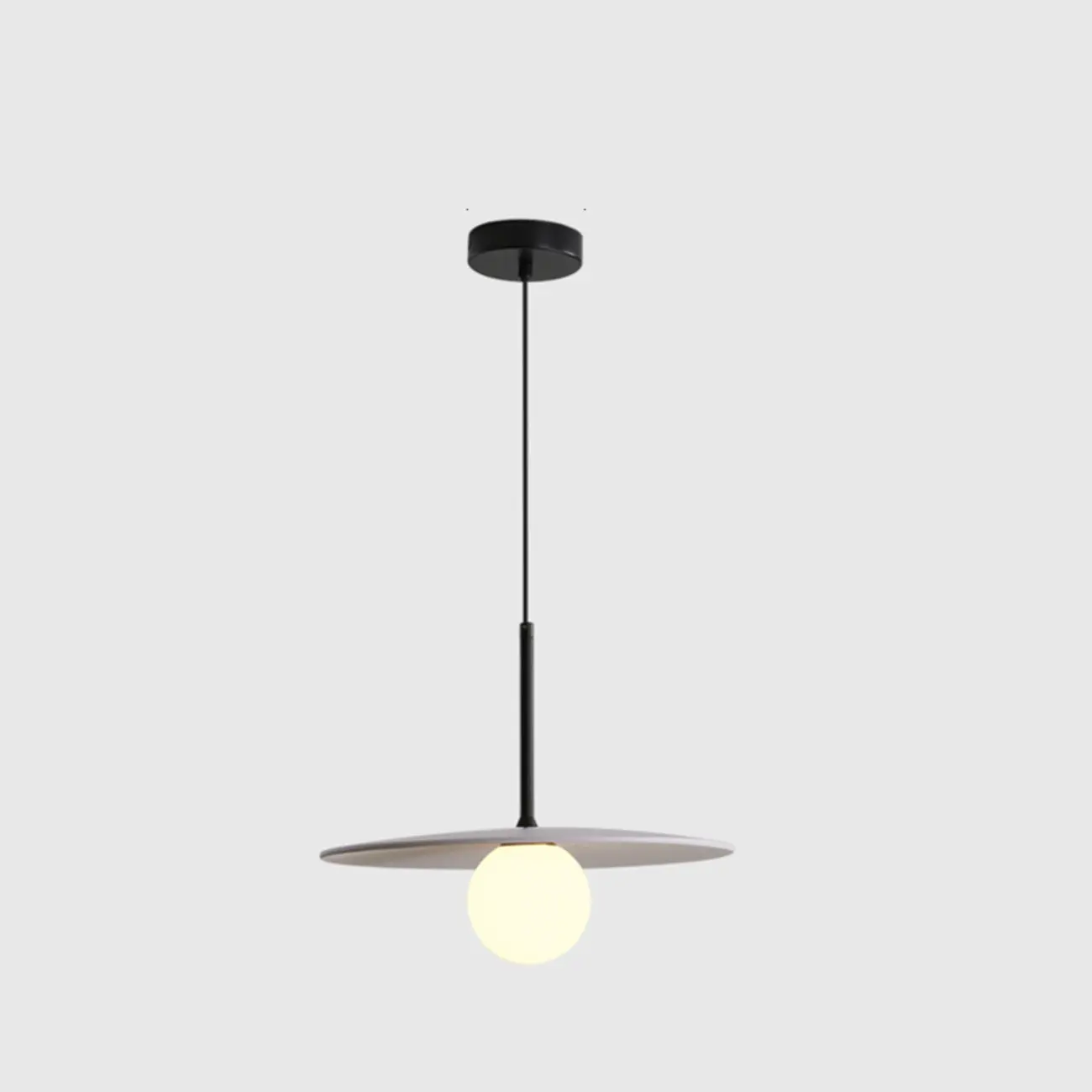 Modern White Glass Pendant Light with Adjustable Length for Home Decor Image - 5 | homeyfad