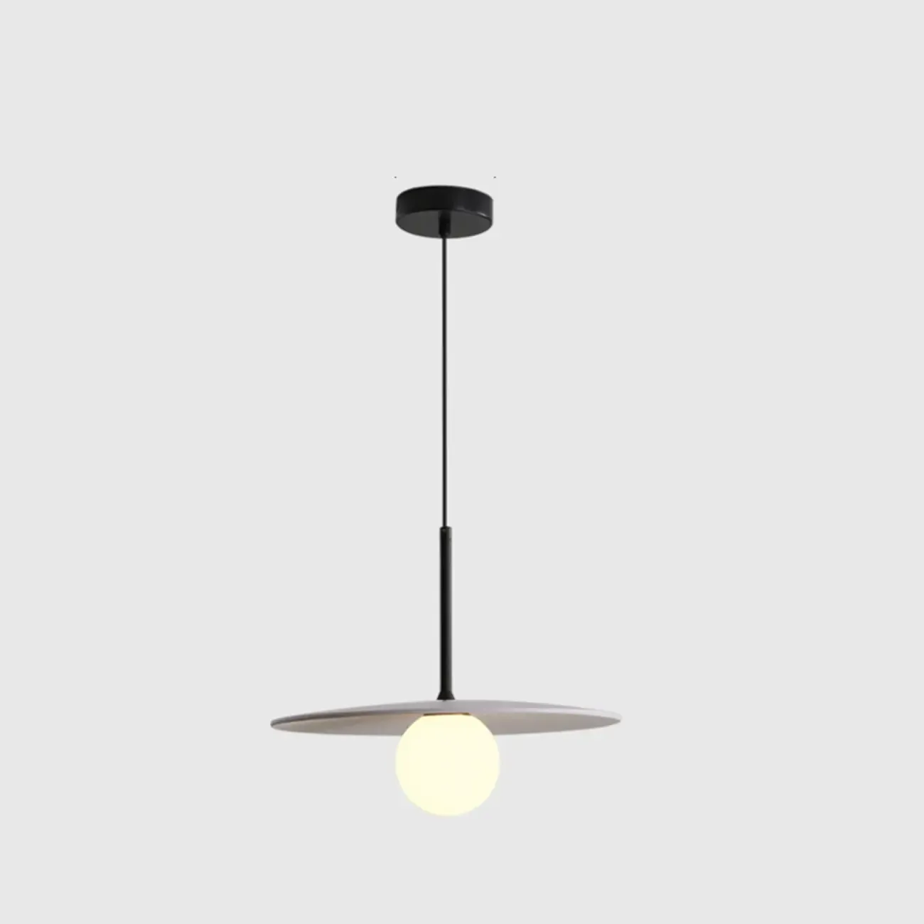 Modern White Glass Pendant Light with Adjustable Length for Home Decor Image - 5