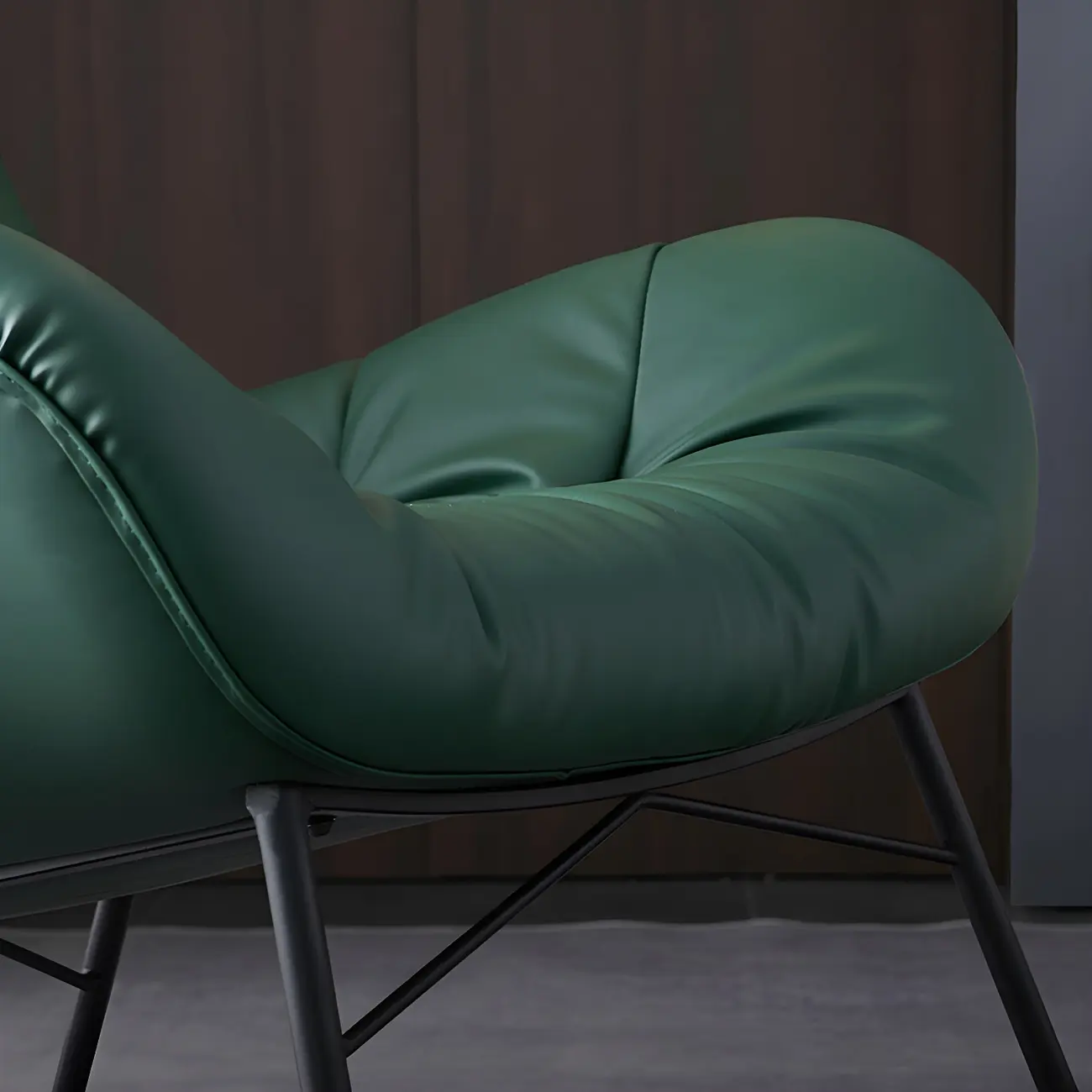 Vintage Green Upholstered Rocking Chair with Ottoman for Indoor Image - 12 | homeyfad