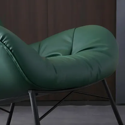 Vintage Green Upholstered Rocking Chair with Ottoman for Indoor Image - 12