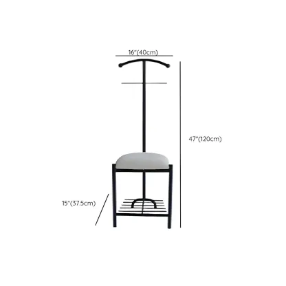 Modern Black Metal Coat Rack with Shoe Storage #size