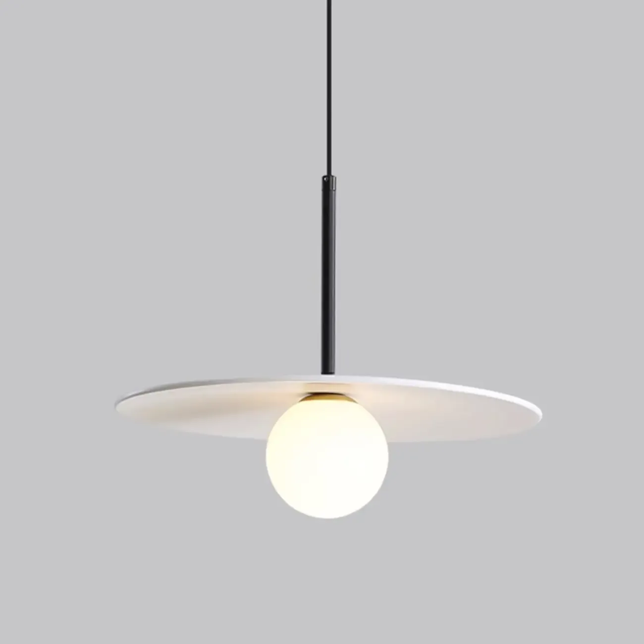 Modern White Glass Pendant Light with Adjustable Length for Home Decor Image - 13