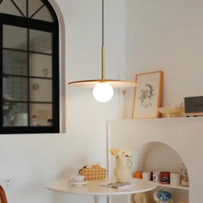 Modern White Glass Pendant Light with Adjustable Length for Home Decor Image - 14