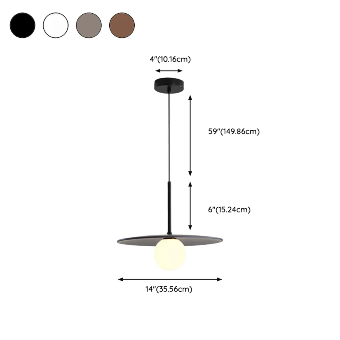 Modern White Glass Pendant Light with Adjustable Length for Home Decor #size | homeyfad