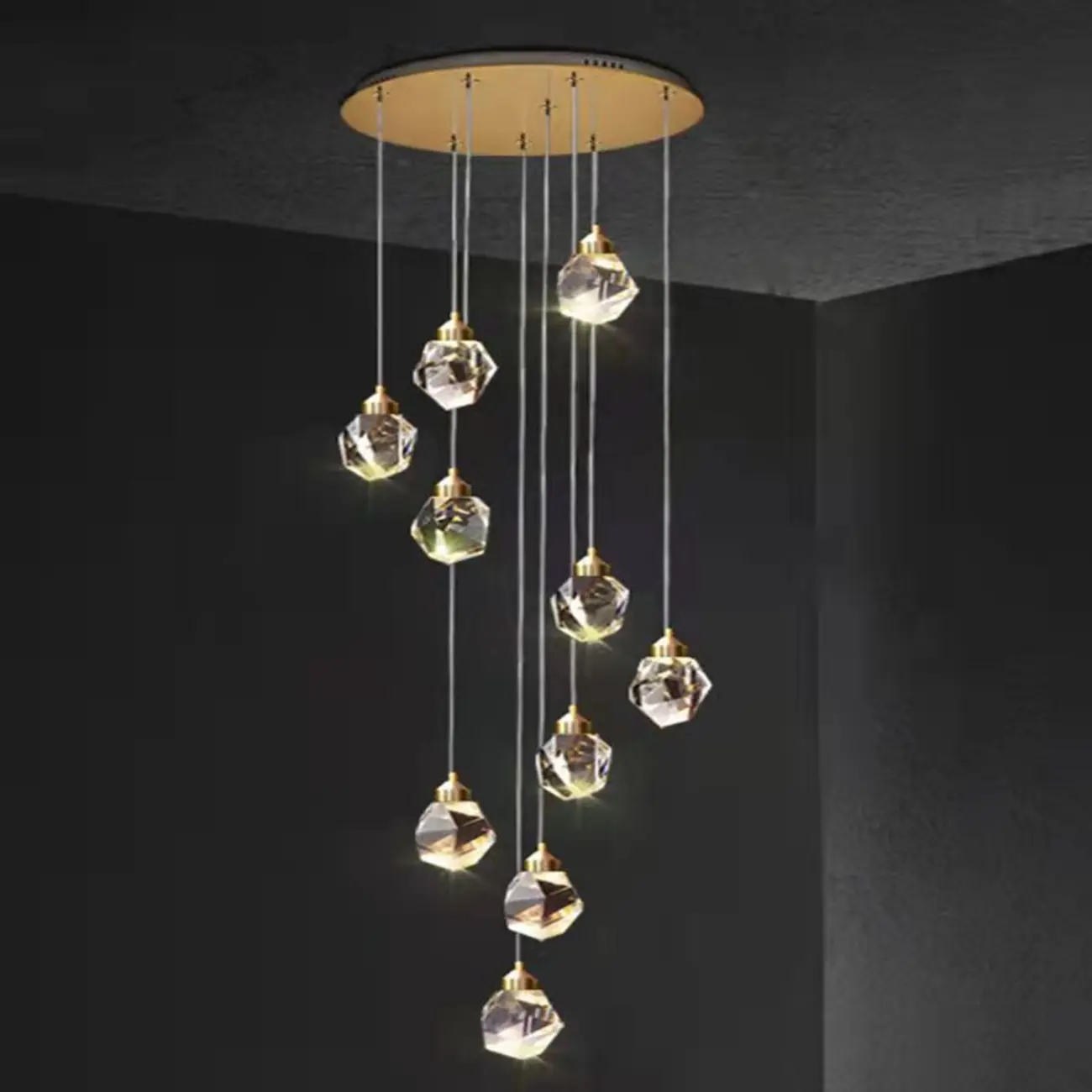 Residential Use Trendy Cast Iron Transparent Led Light Direct Connection Pendant Lamp with String Image - 2 | homeyfad