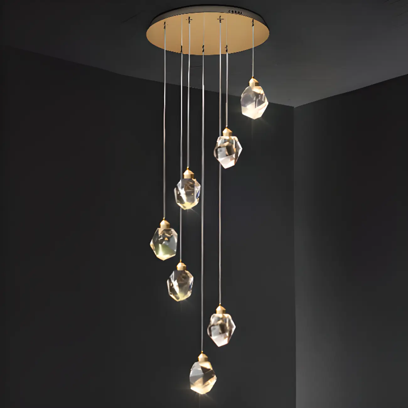Residential Use Trendy Cast Iron Transparent Led Light Direct Connection Pendant Lamp with String Image - 8 | homeyfad