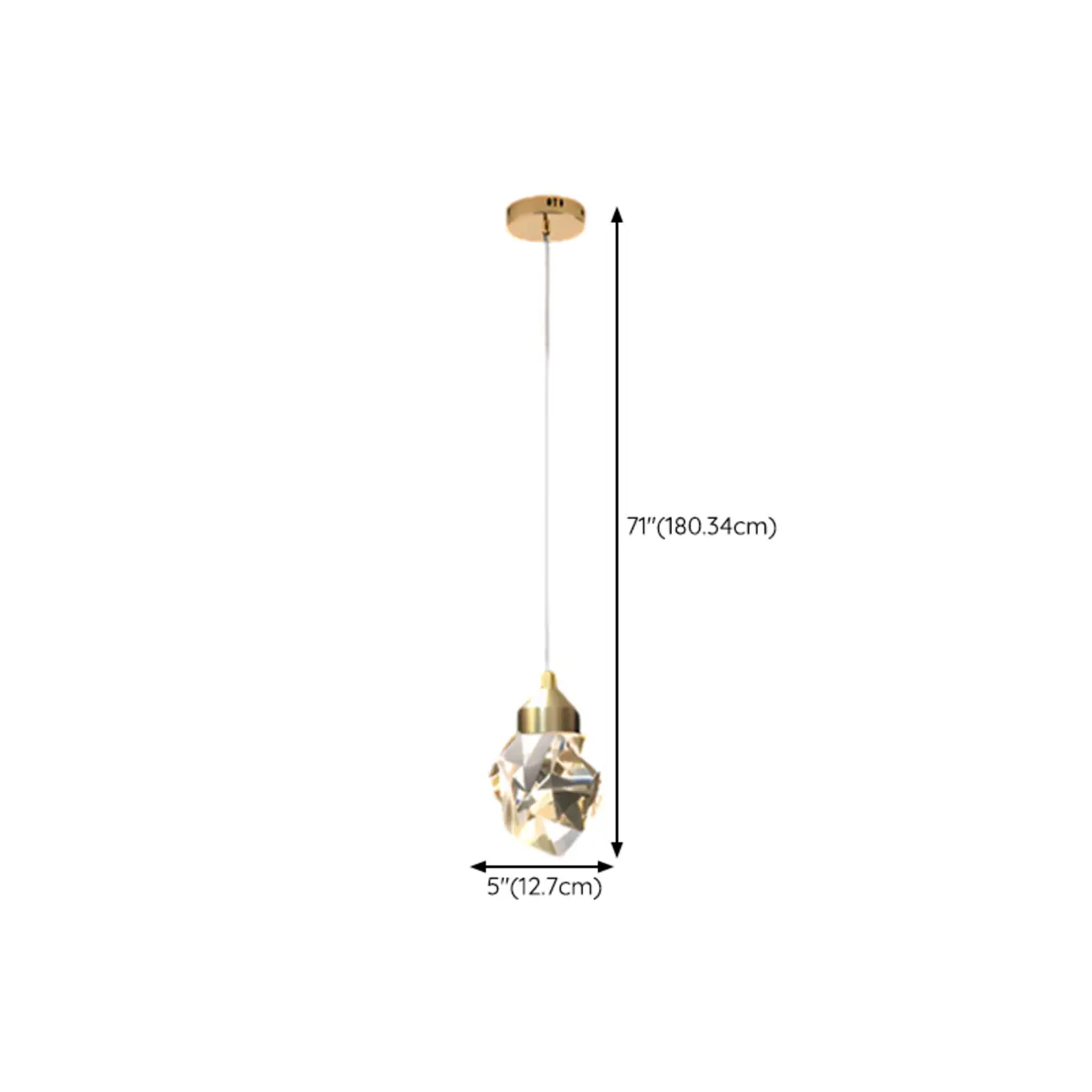 Residential Use Trendy Cast Iron Transparent Led Light Direct Connection Pendant Lamp with String #size | homeyfad