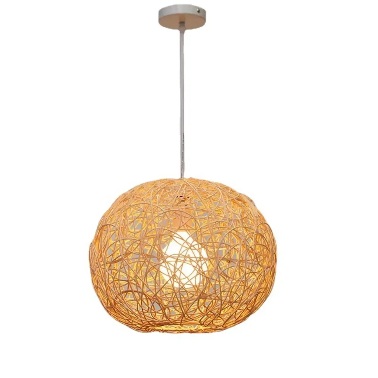 Glam Woven Ball Pendant Light for Living Room Decor Image - 5
