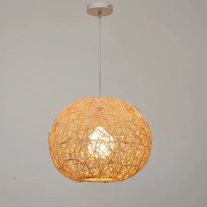 Glam Woven Ball Pendant Light for Living Room Decor Image - 6