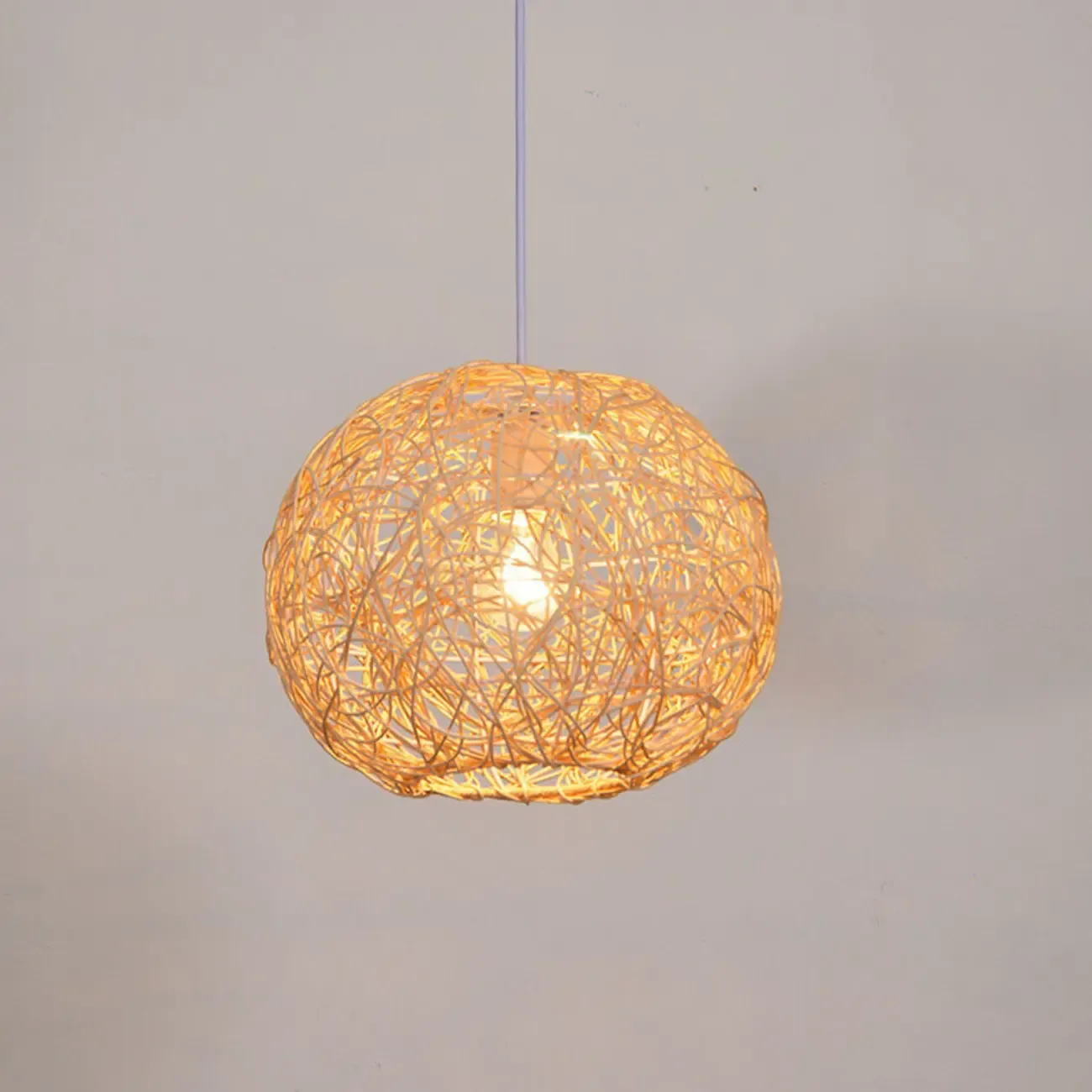 Glam Woven Ball Pendant Light for Living Room Decor Image - 7