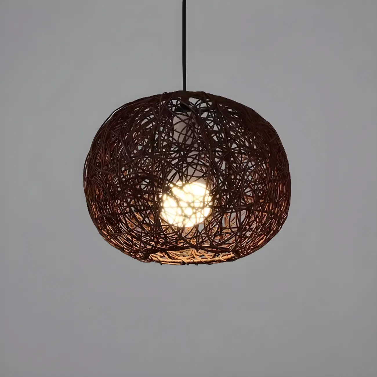 Glam Woven Ball Pendant Light for Living Room Decor Image - 9
