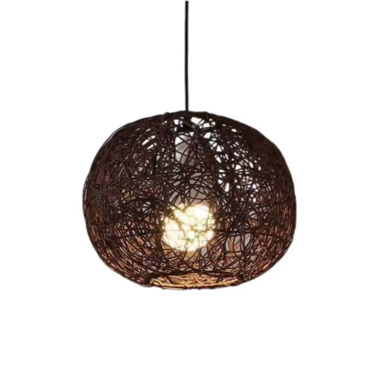 Glam Woven Ball Pendant Light for Living Room Decor Image - 10