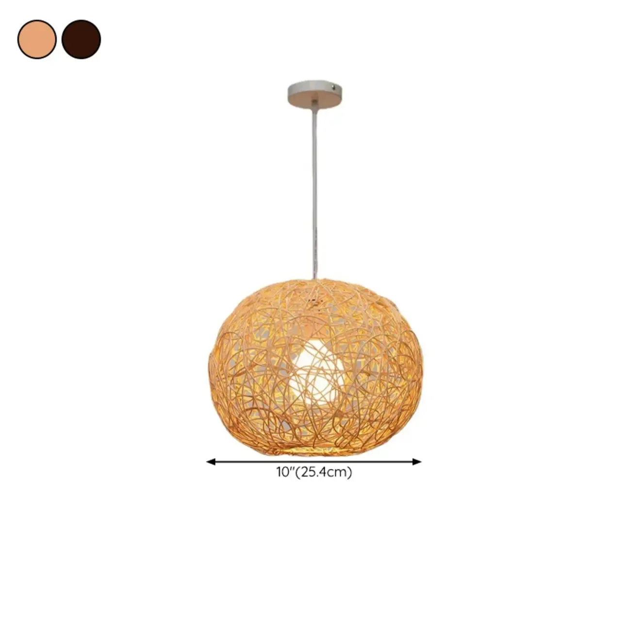 Glam Woven Ball Pendant Light for Living Room Decor #size
