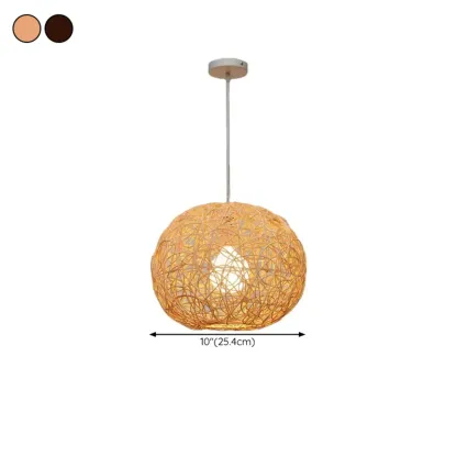 Glam Woven Ball Pendant Light for Living Room Decor #size
