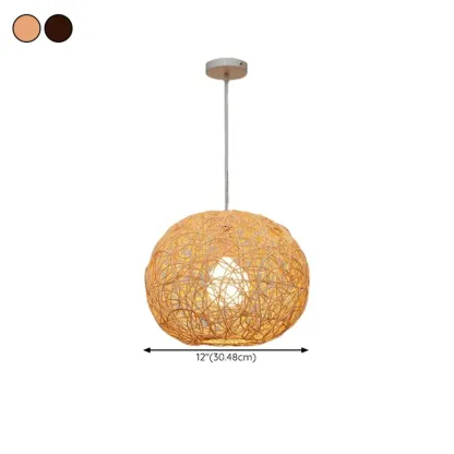 Glam Woven Ball Pendant Light for Living Room Decor Image - 12