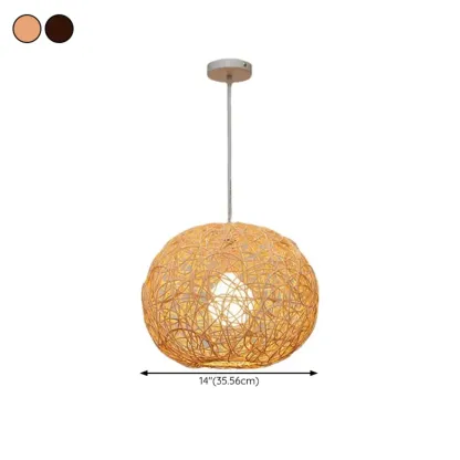 Glam Woven Ball Pendant Light for Living Room Decor Image - 13