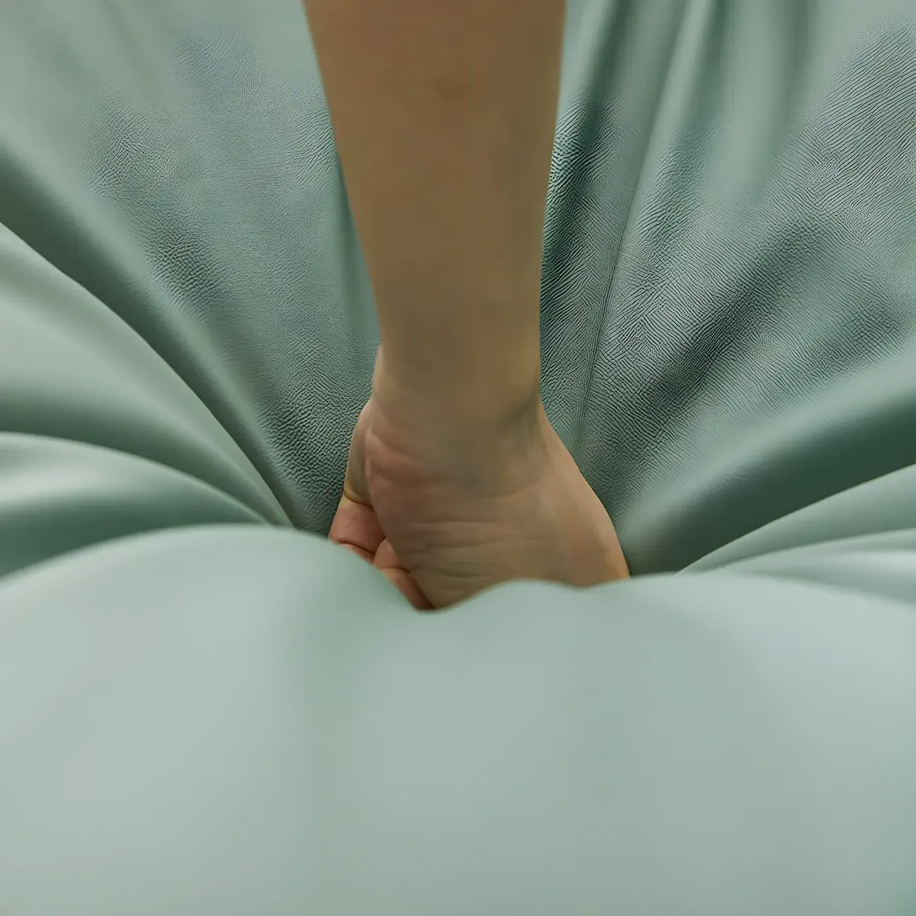 Modern Blue Leather Upholstered Rocking Chair for Indoor Image - 9