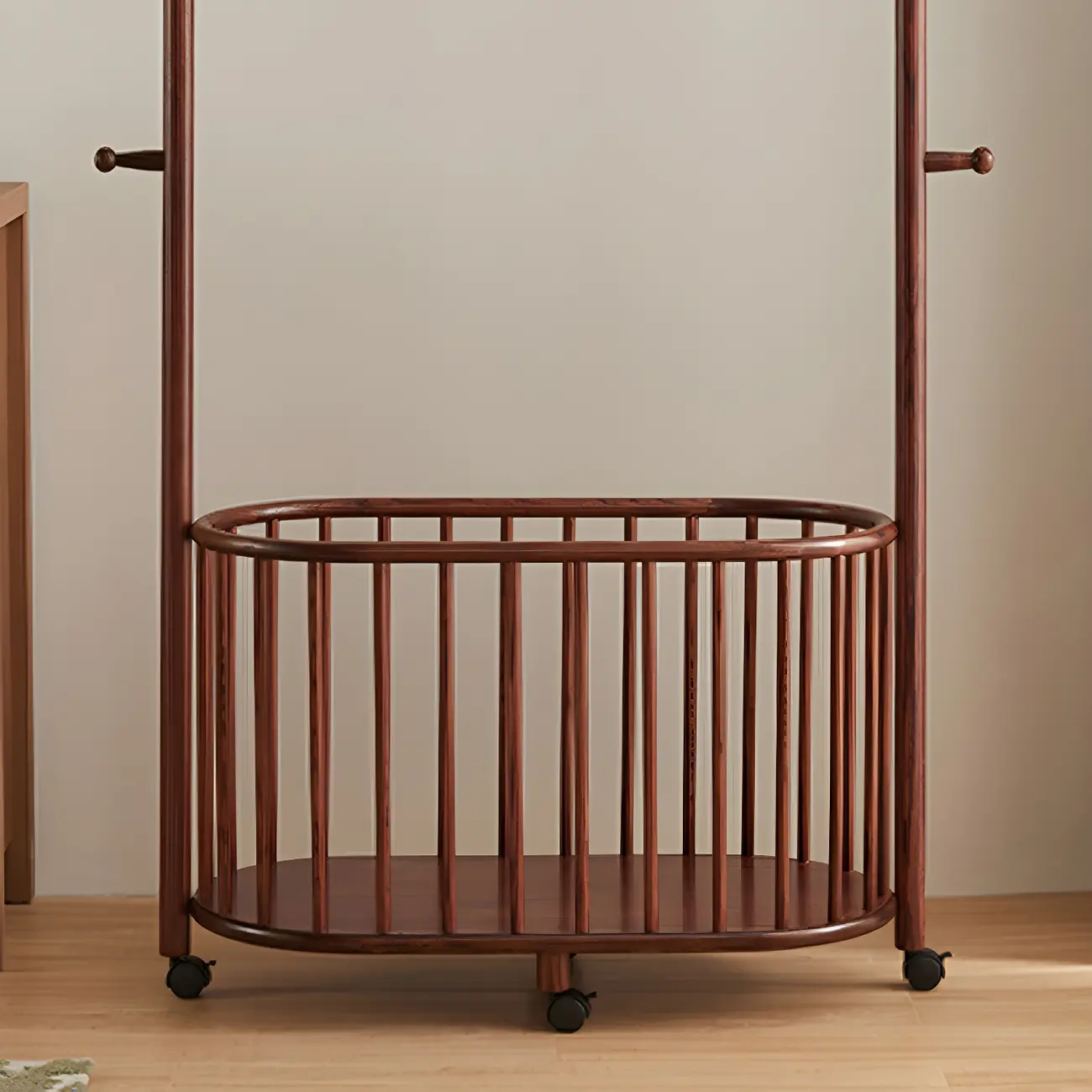 4/9 Hooks Brown Wooden Coat Rack with Storage Image - 14 | homeyfad