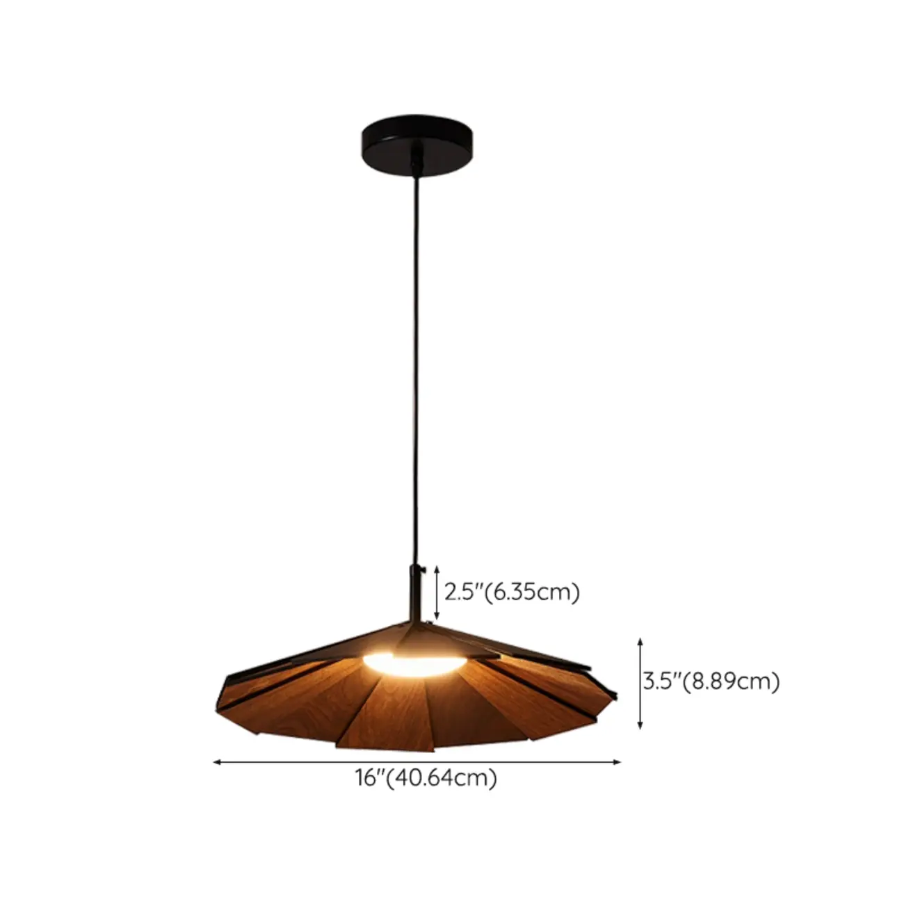 Japanese Style Wooden Umbrella Pendant Light for Modern Home Lighting  #size