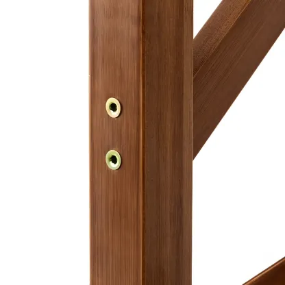 Modern Brown Wooden Hall Tree with 3 Shelves Image - 5
