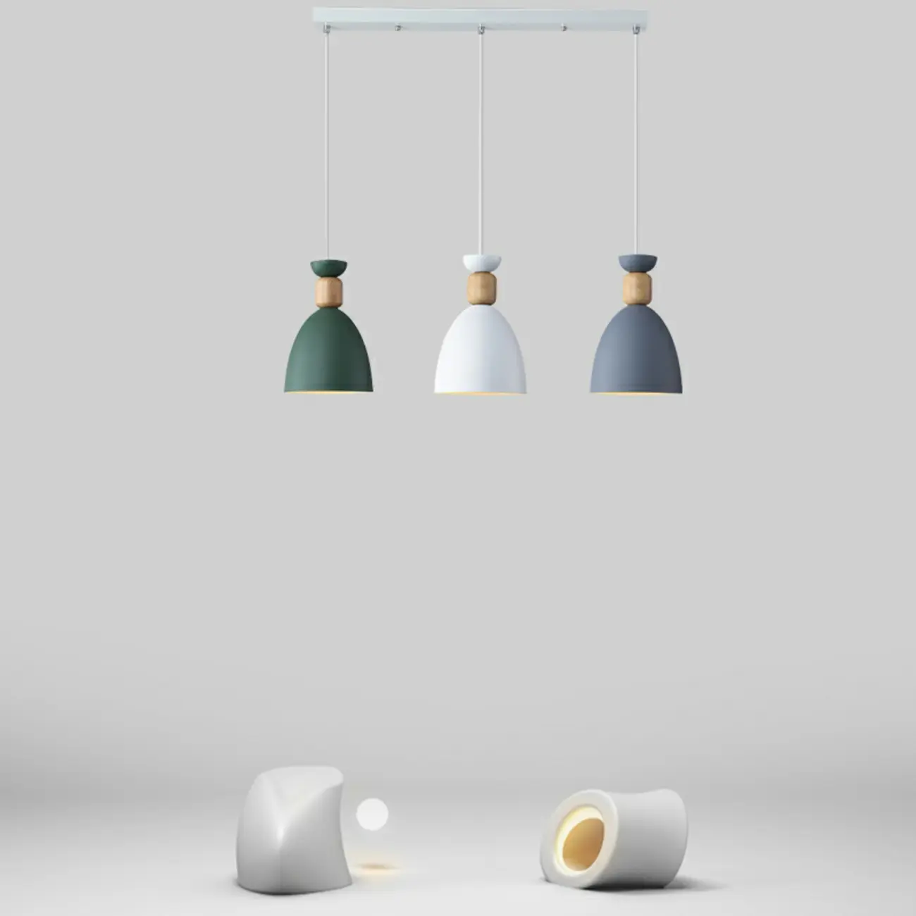 Nordic Multi-Color Metal Dome Pendant Light for Dining Room Image - 1 | homeyfad