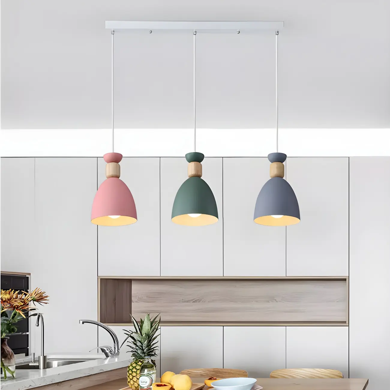 Nordic Multi-Color Metal Dome Pendant Light for Dining Room Image - 12 | homeyfad
