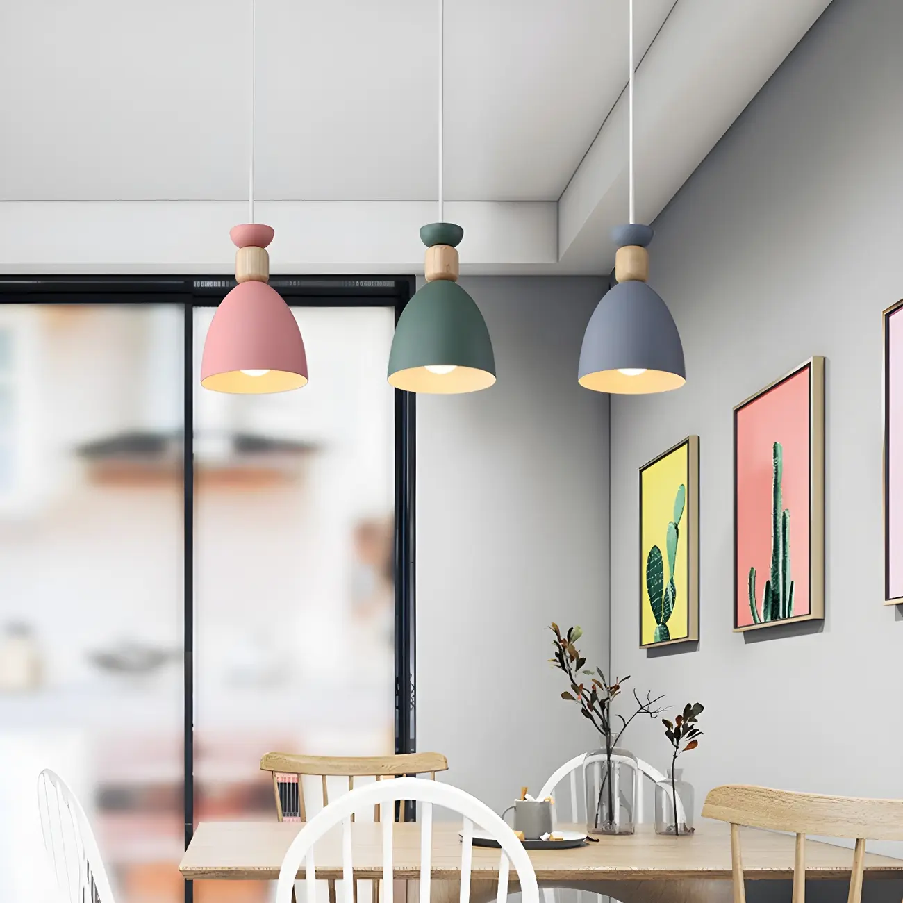 Nordic Multi-Color Metal Dome Pendant Light for Dining Room Image - 13 | homeyfad
