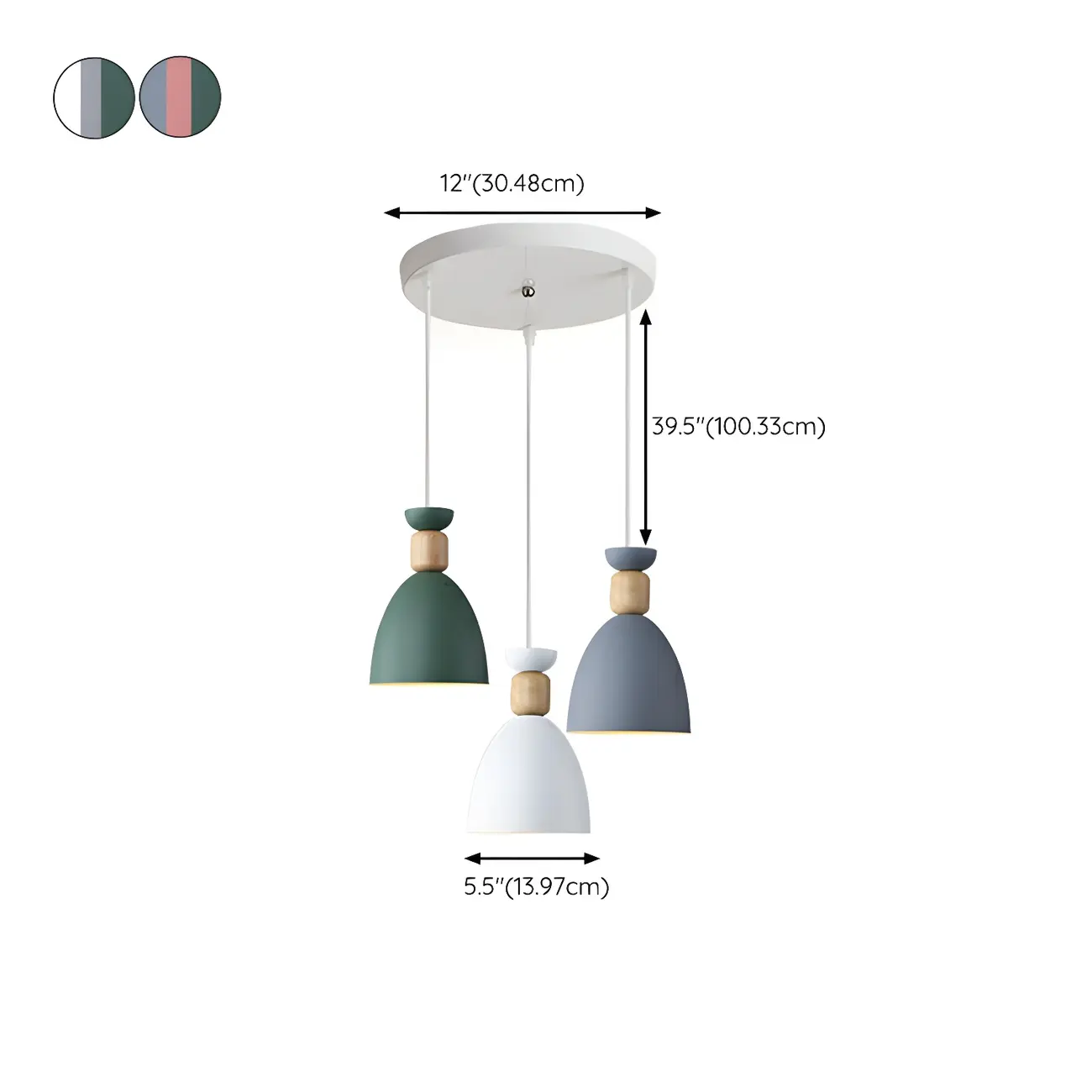 Nordic Multi-Color Metal Dome Pendant Light for Dining Room Image - 15 | homeyfad