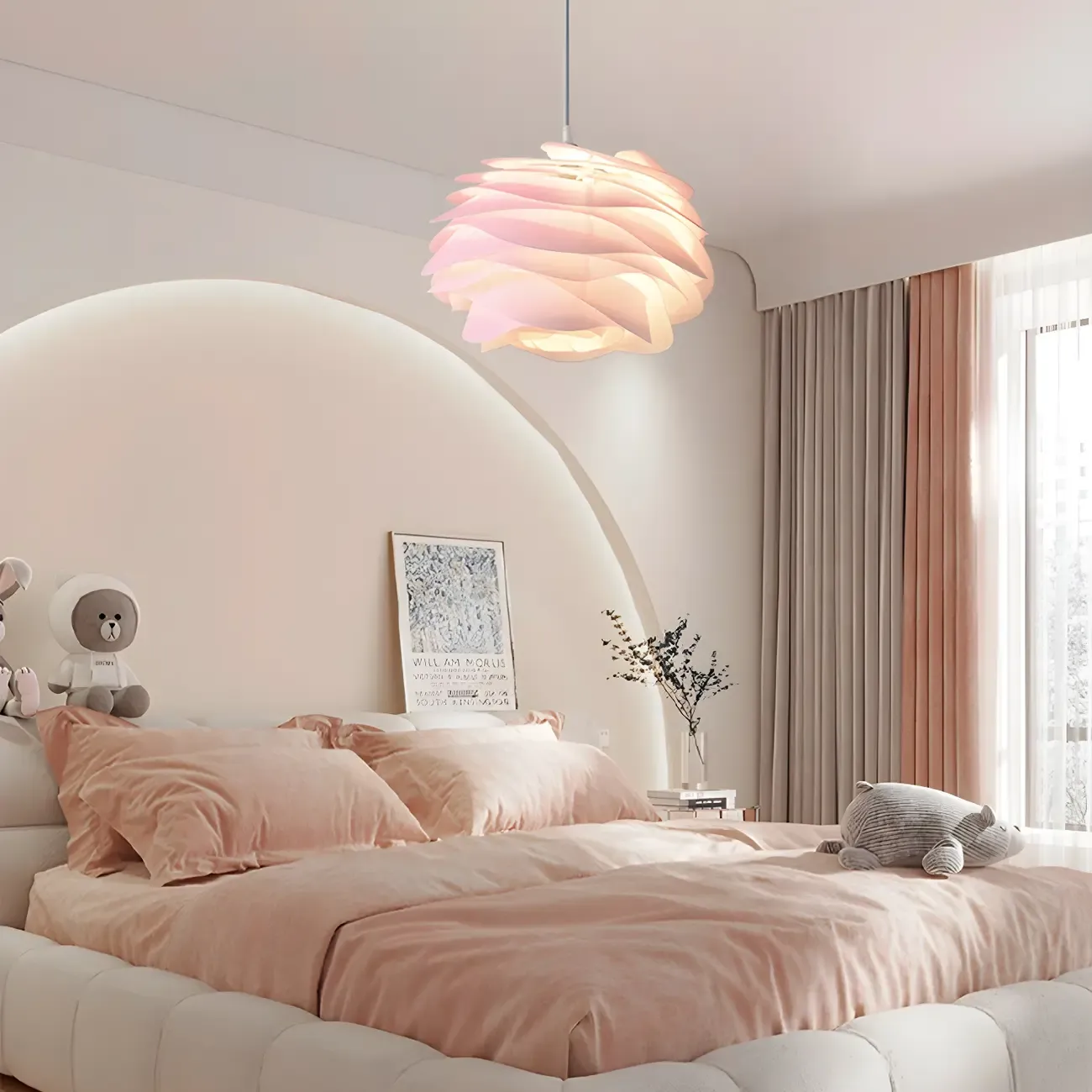 Modern Contemporary Bedroom LED Pendant light with Adjustable Length Image - 1