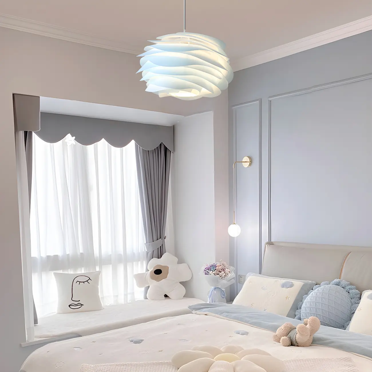 Modern Contemporary Bedroom LED Pendant light with Adjustable Length Image - 3 | homeyfad