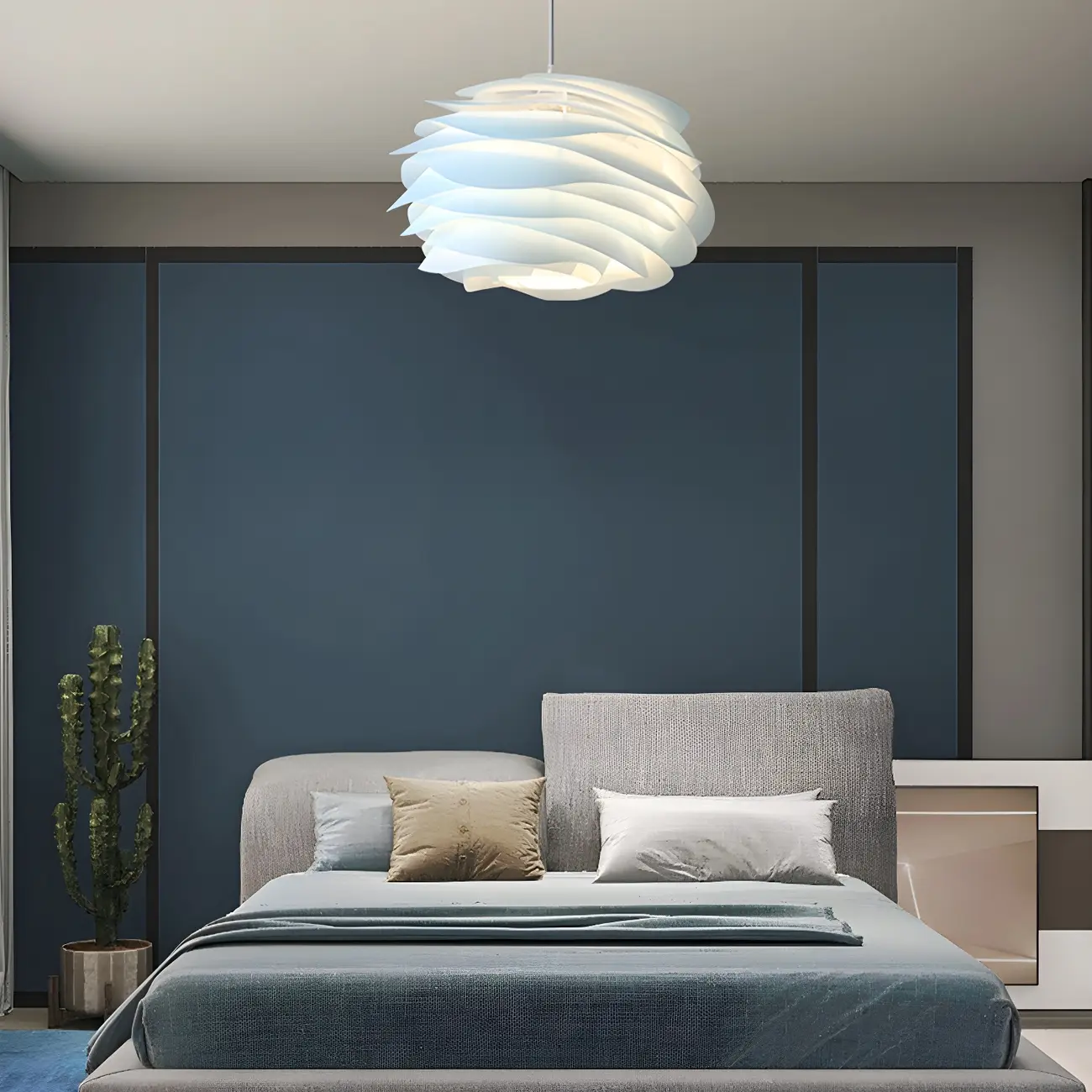 Modern Contemporary Bedroom LED Pendant light with Adjustable Length Image - 10 | homeyfad