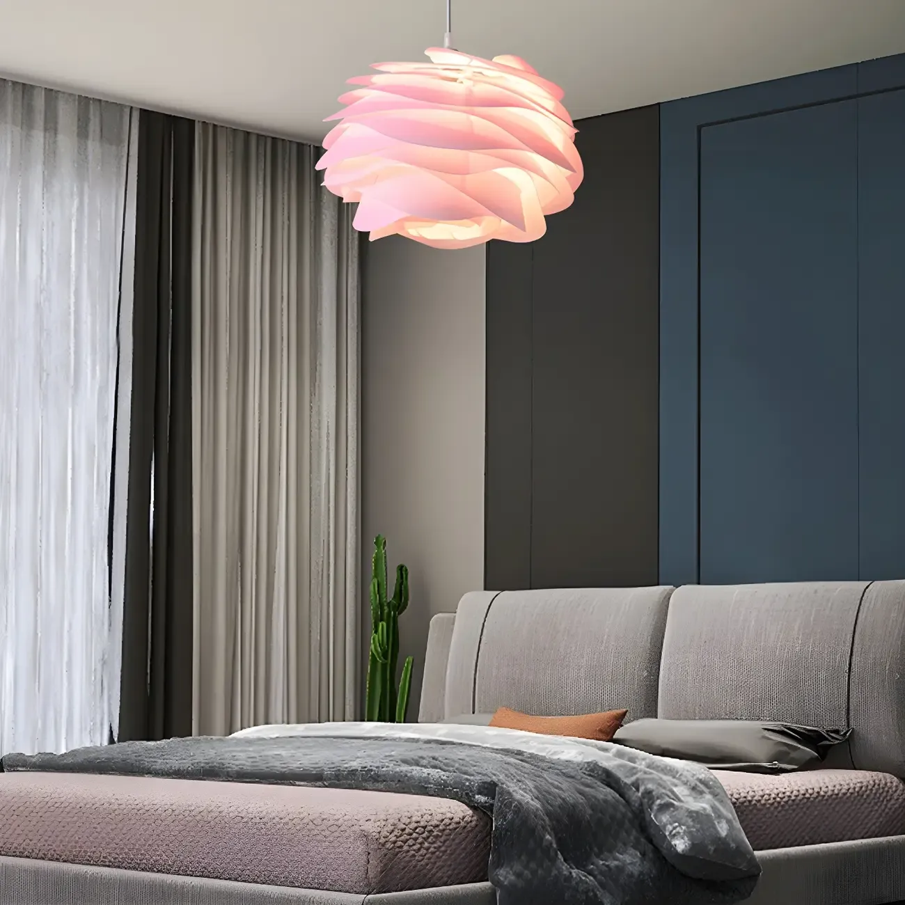 Modern Contemporary Bedroom LED Pendant light with Adjustable Length Image - 12