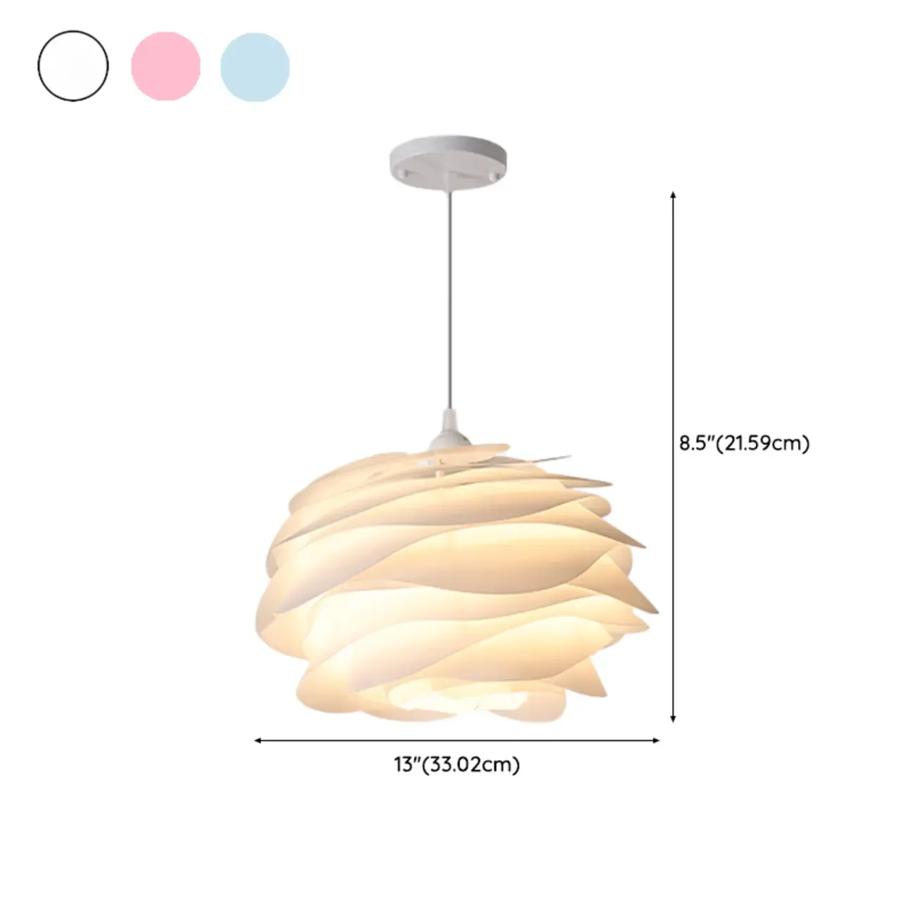 Modern Contemporary Bedroom LED Pendant light with Adjustable Length #size