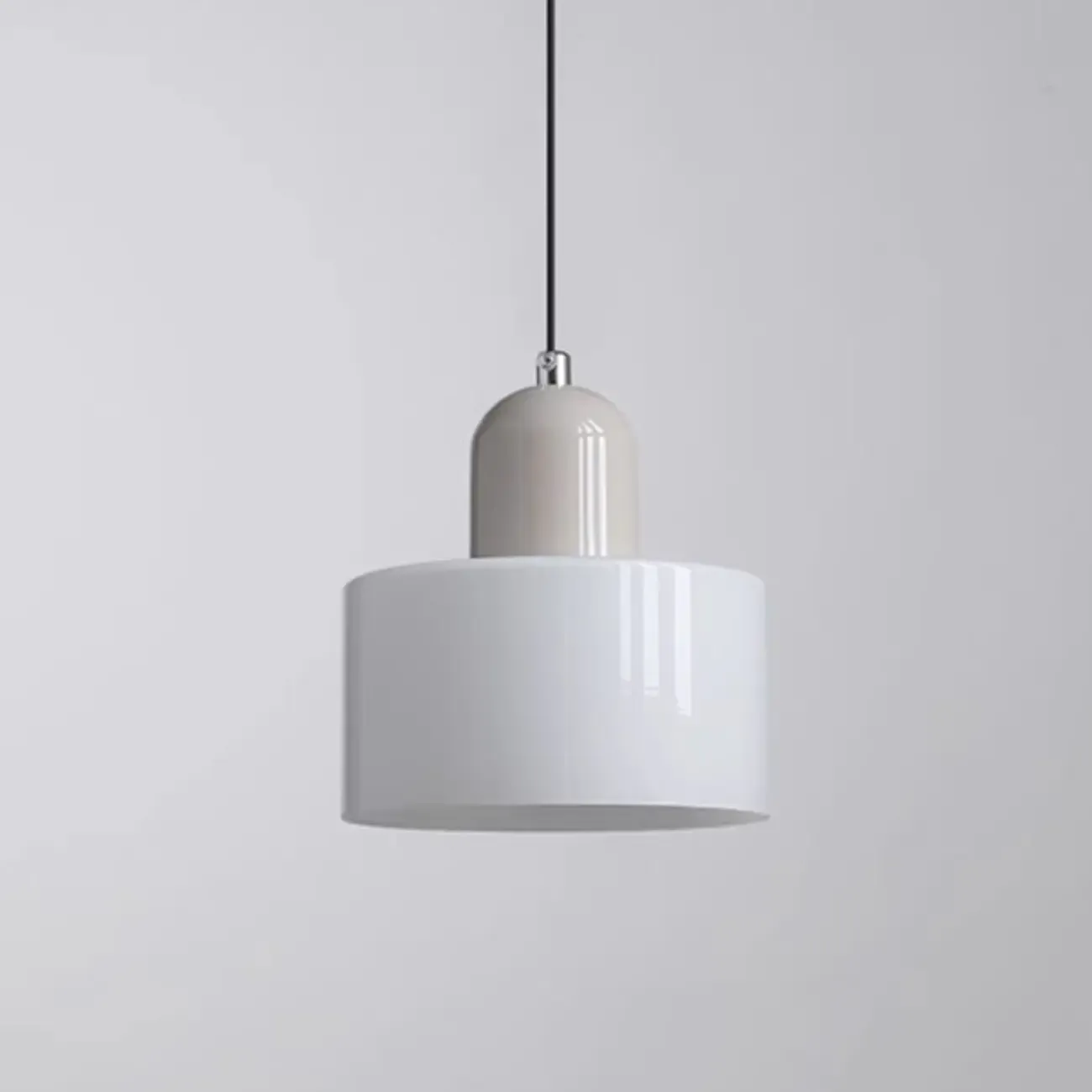 Cream Small Pendant Light with Glass Shade for Bedroom Image - 10