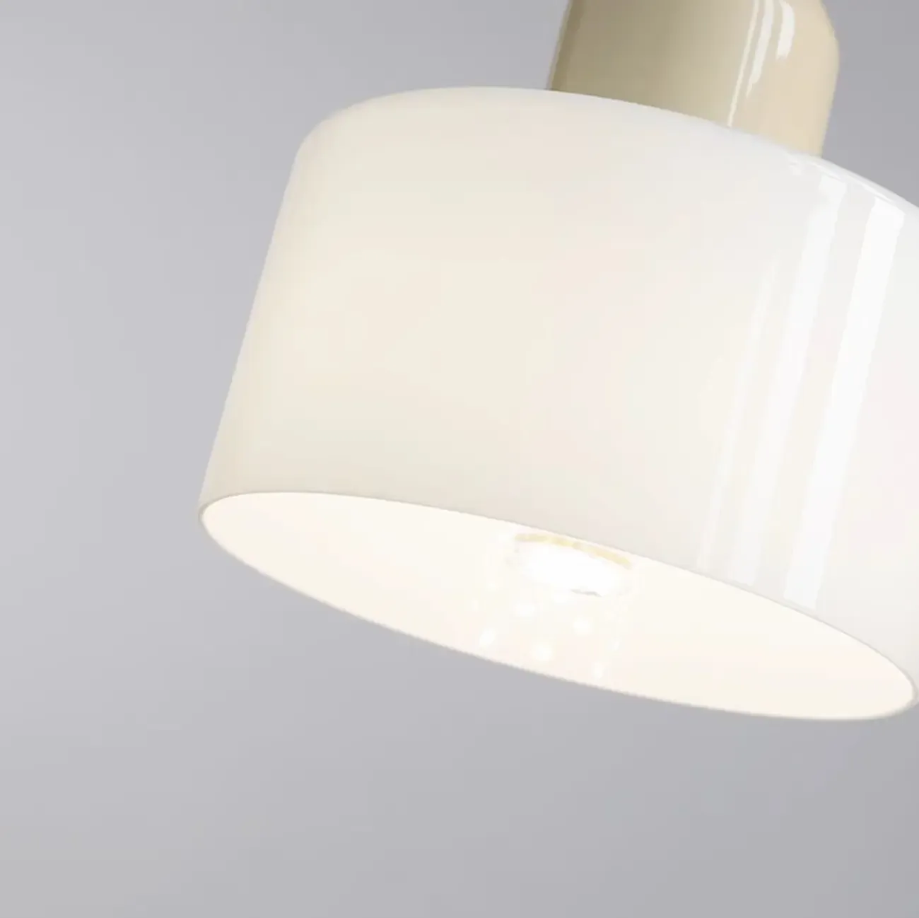 Cream Small Pendant Light with Glass Shade for Bedroom Image - 11