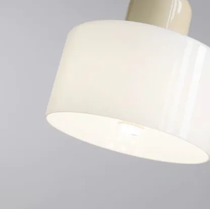 Cream Small Pendant Light with Glass Shade for Bedroom Image - 11