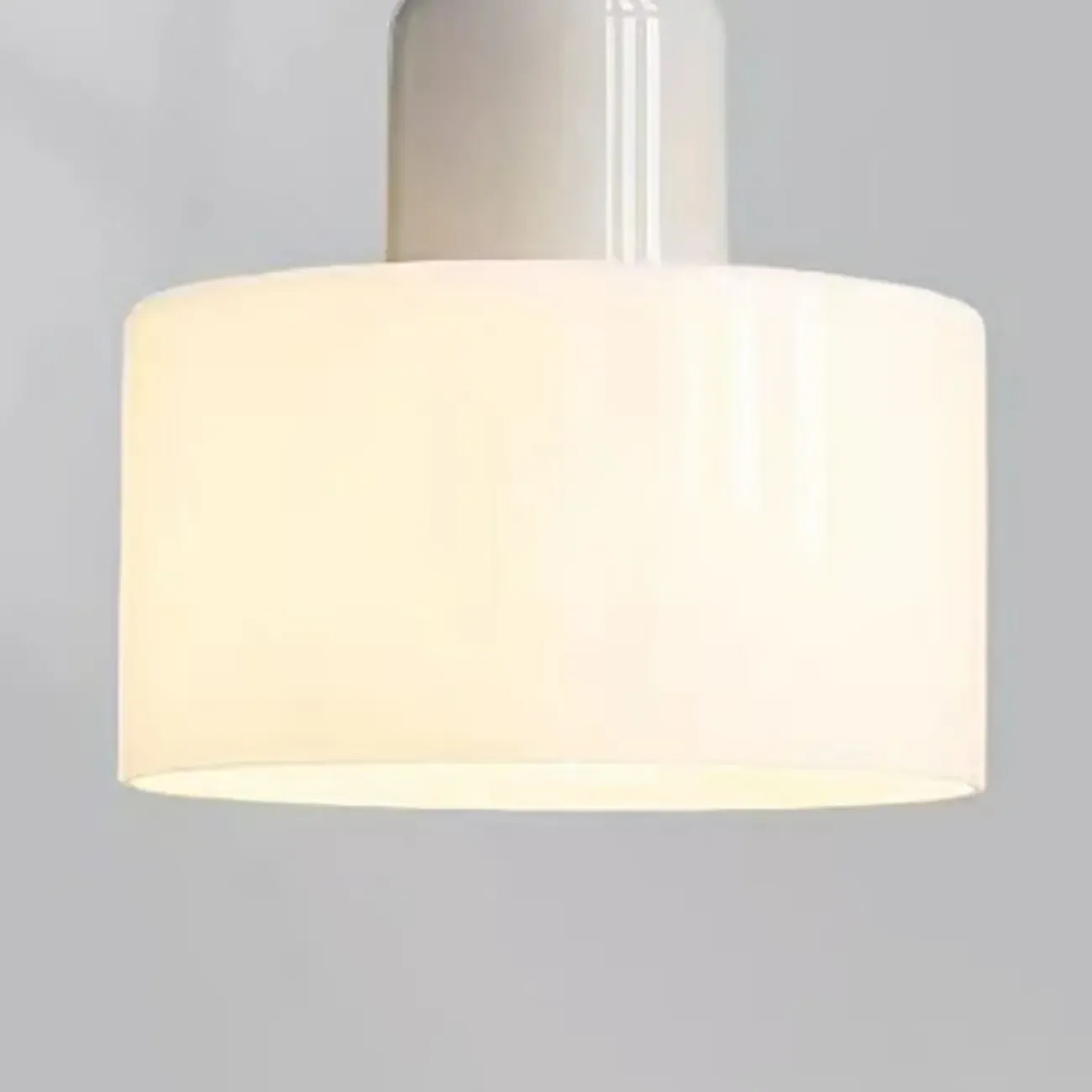 Cream Small Pendant Light with Glass Shade for Bedroom Image - 12