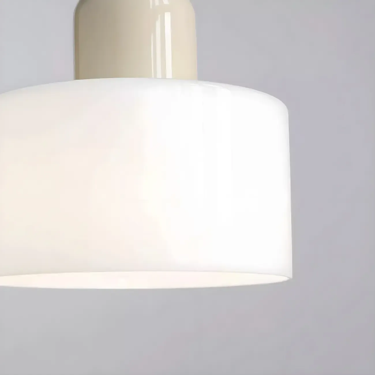Cream Small Pendant Light with Glass Shade for Bedroom Image - 14