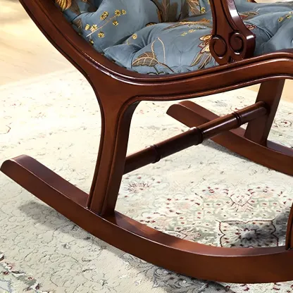 Vintage Upholstered Rocking Chair with Ottoman for Living Room Image - 7
