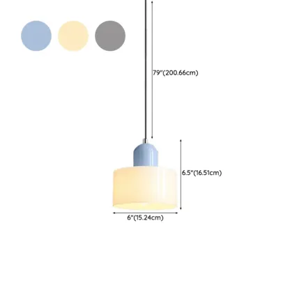 Cream Small Pendant Light with Glass Shade for Bedroom #size