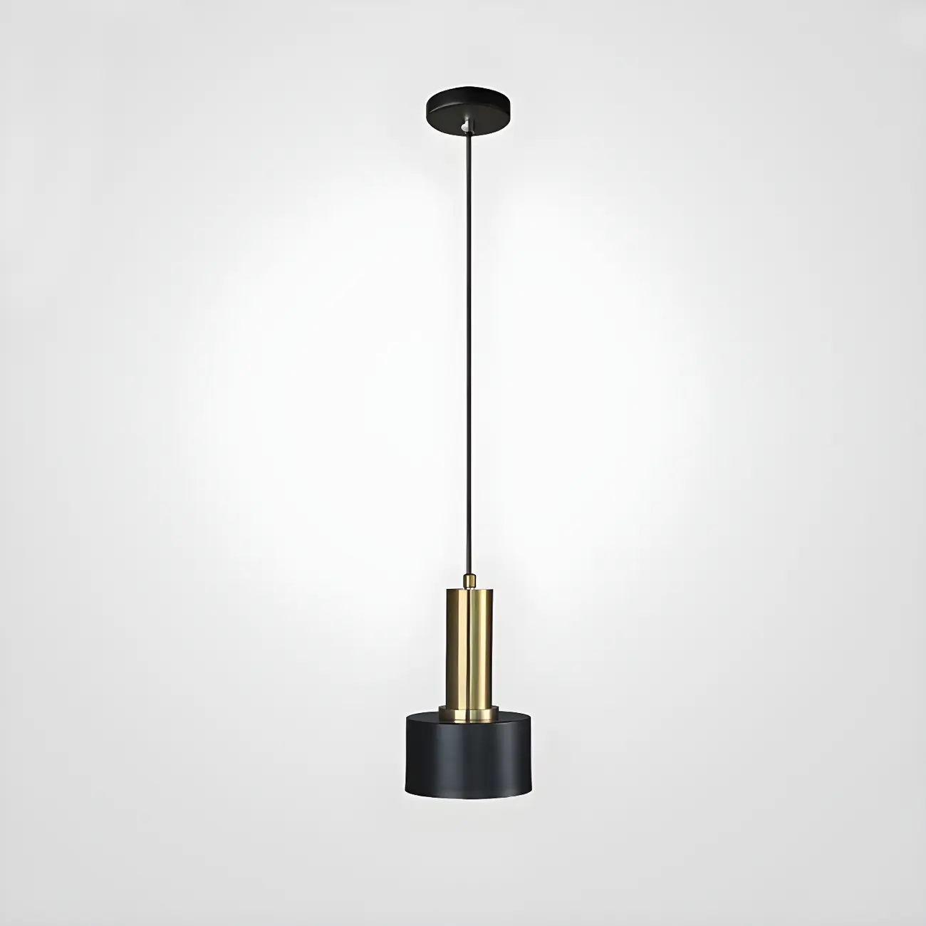 Golden Black Metal Pendant Light for Bedside with Long Line Image - 2 | homeyfad