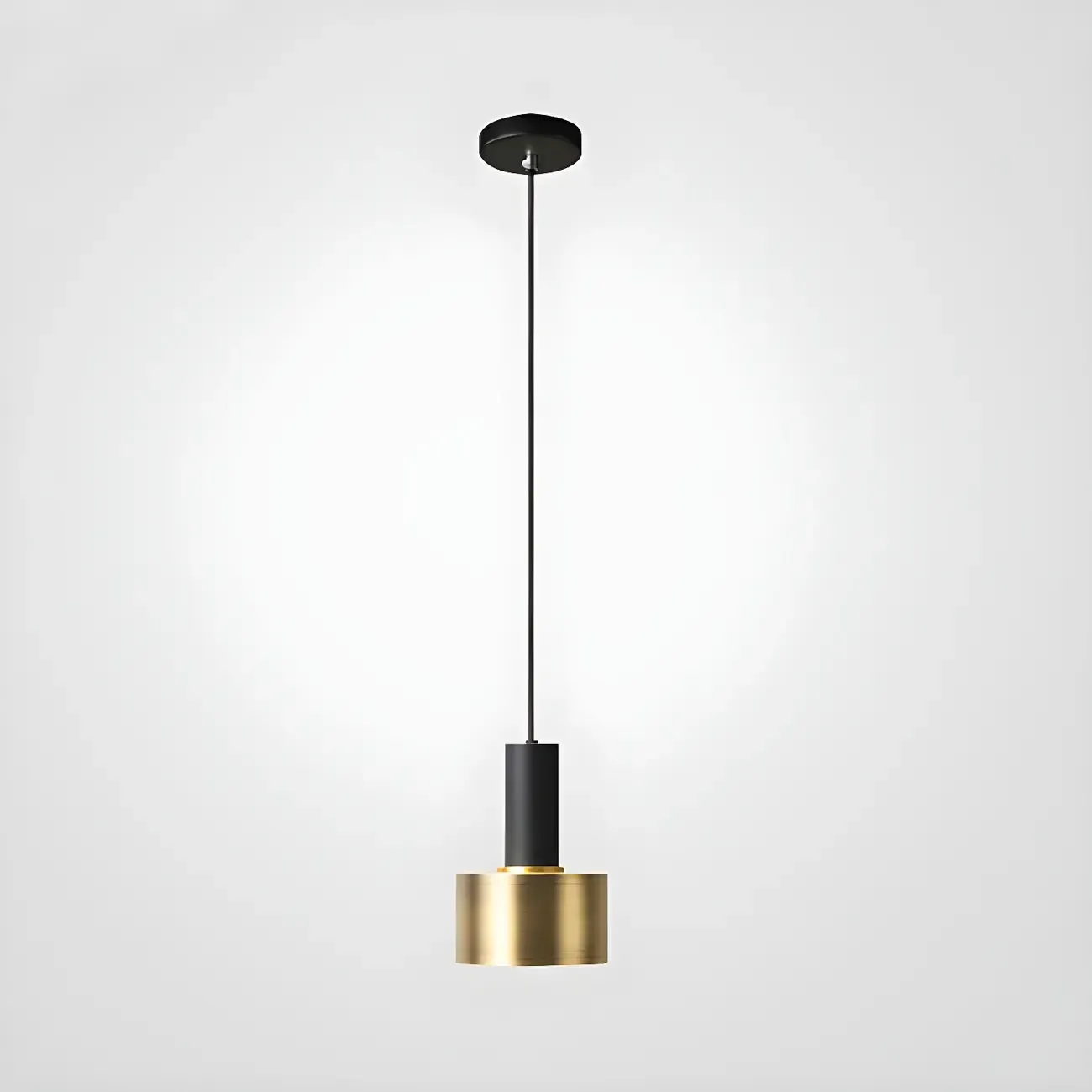 Golden Black Metal Pendant Light for Bedside with Long Line Image - 7