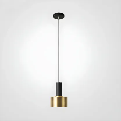 Golden Black Metal Pendant Light for Bedside with Long Line Image - 7