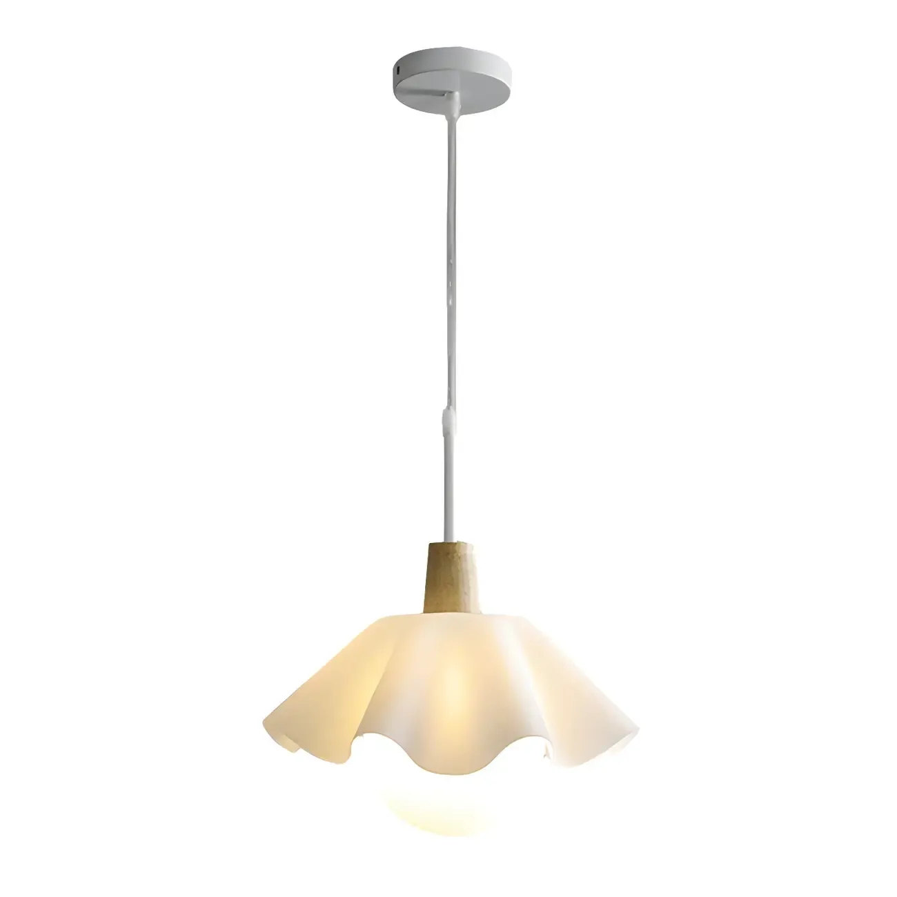 Modern White Acrylic Floral LED Pendant Light for Living Room Image - 5
