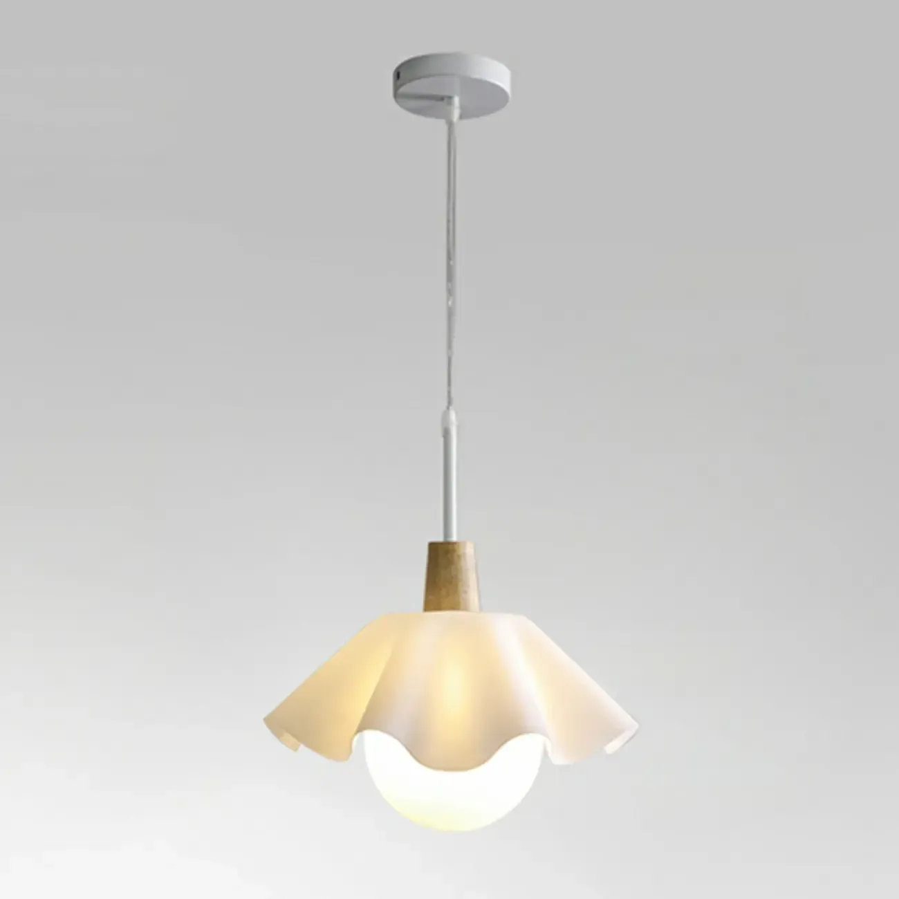 Modern White Acrylic Floral LED Pendant Light for Living Room Image - 6
