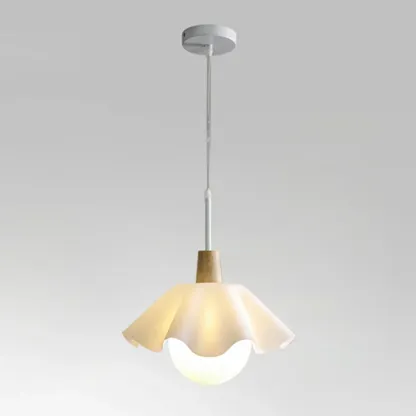 Modern White Acrylic Floral LED Pendant Light for Living Room Image - 6