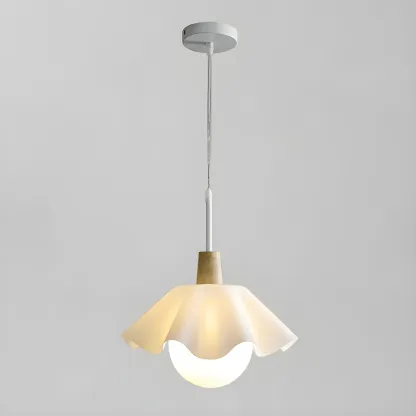 Modern White Acrylic Floral LED Pendant Light for Living Room Image - 7
