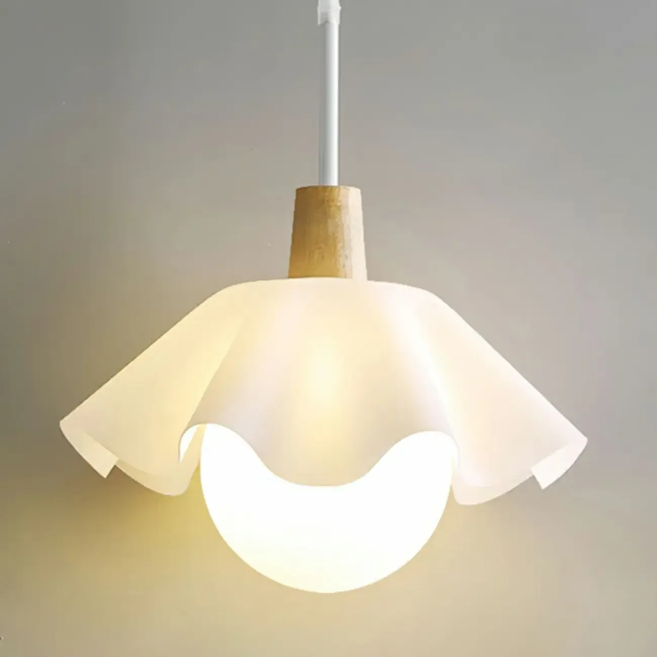 Modern White Acrylic Floral LED Pendant Light for Living Room Image - 9