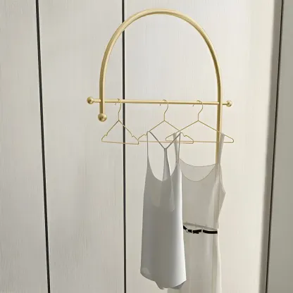 Curved Metal Coat Rack with Storage and Hooks Image - 6