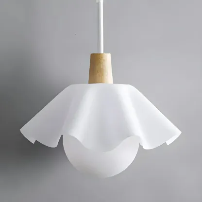 Modern White Acrylic Floral LED Pendant Light for Living Room Image - 10